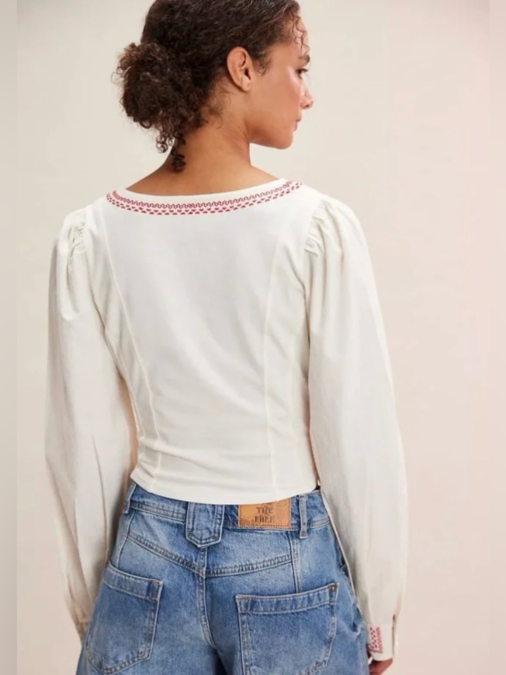 Free People Mada fitted peasant blouse-NWT - Picture 4 of 16